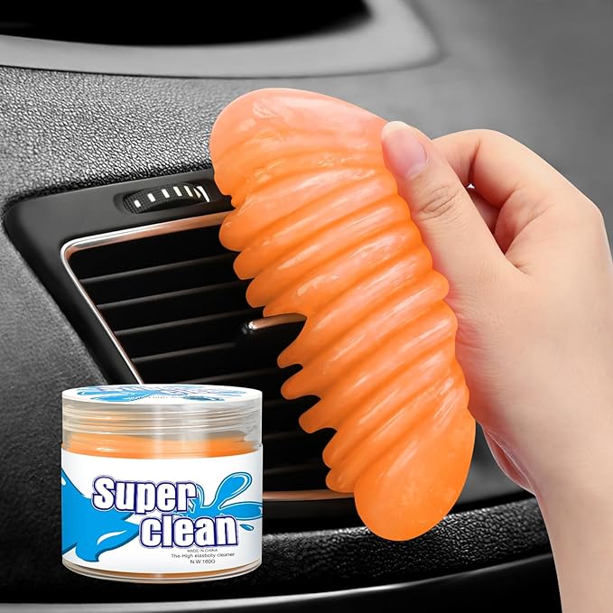 Car Cleaning Gel Car Cleaning Putty Car Putty Car Interior Cleaner Car Slime Car Detailing Kit Car Accessories Gifts for Men Women Stocking Stuffers Orange