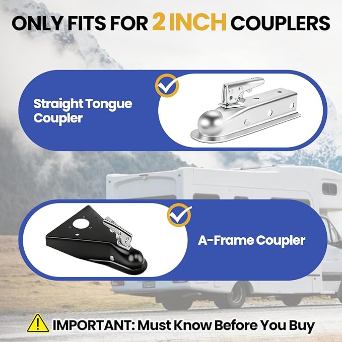Trailer Hitch Lock 2 Inch - Heavy Duty Anti-Theft Trailer Coupler Lock & Safety Chains Lock, Pry-Resistant Solid Steel Tongue Lock for RV, Camper, Boat, Truck, Utility, Cargo, Dump Trailer