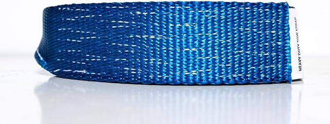 HiGear 2" X 20', 6.5 Ton 2 Inch X 20 Ft. Polyester Tow Strap Rope 2 Loops 14,000lb Towing Recovery by Alfa Wheels (Blue, 2in 20ft 2x20)