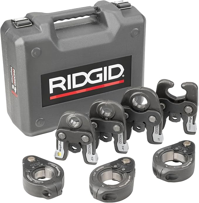RIDGID 48553 MegaPress Jaws And Rings, 1/2 Inch to 2 Inch MegaPress Kit, Hydraulic Crimping Tools