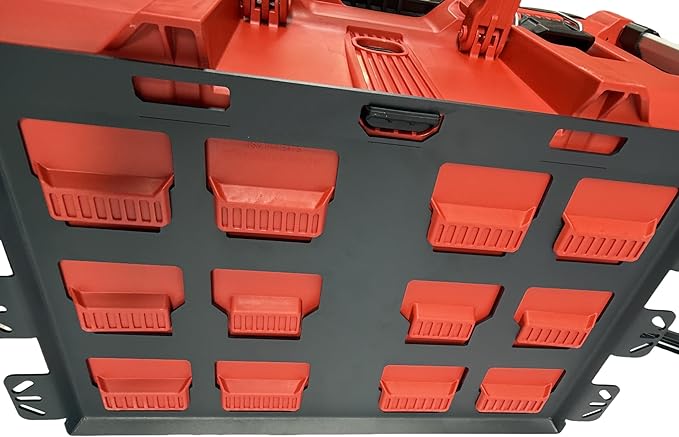 VELCKING for Milwaukee Packout Mounting Plate, Metal Storage Base, Wall and Floor Compatible Toolbox Mount (RED, 2-Full Plate)