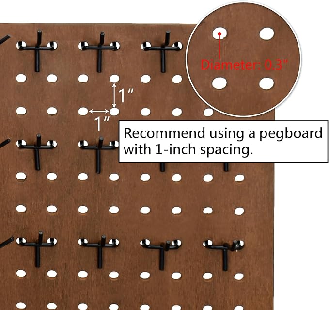 MOOCA 24 Pcs Small Metal Black Pegboard Hooks Hanger 2.6 Inch for Hanging Jewelry, Scarf, hat, Key, and mask