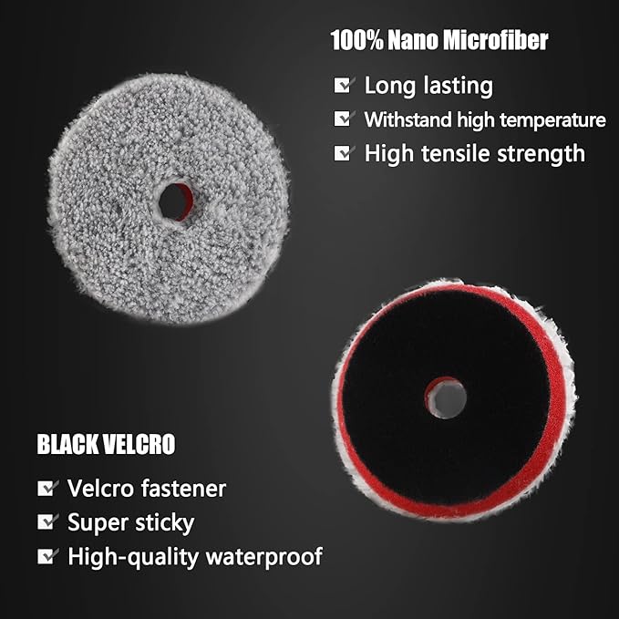SPTA Drill polishing kit, 11Pcs 3-Inch Buffing Polishing Pads, Car Foam Drill Buffing Pad, Polishing Pads Kit, Buffer Polisher Kit for Car Polishing, Waxing, Sealing Glaze