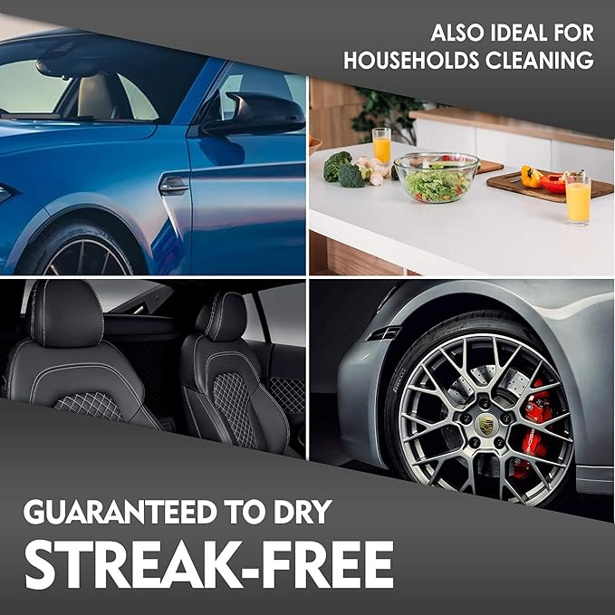 Car Drying Towel, Update Quick Dry Towels for Car, No Streaks & Double Twist Pile Cleaning Supplies, Super Absorbent Gray Towels-24 x16(2pack)