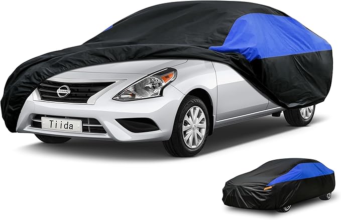 Nissan Car Cover Custom Fit Nissan Tiida Waterproof All Weather, Lightweight Full Exterior Cover for Automobiles Outdoor Sun UV Rain Dust Snow Wind Protection.