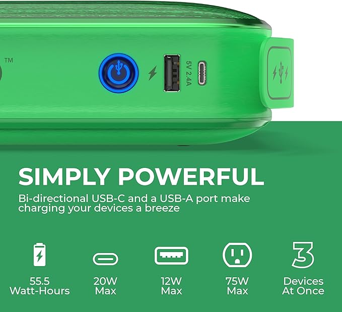 Halo Bolt Ultimate 3 Portable Car Battery Jump Starter | 130 PSI Air Compressor, 55.5Wh USB Power Bank, Large Display, Emergency Floodlight & Charger, Jumps Cars SUVs & Trucks, Inflates Tires — Green