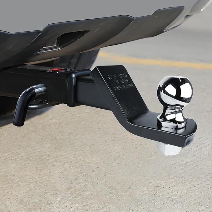 Donext Trailer Hitch Mount with 2-Inch Ball & Pin, Fits 2-in Receiver, Gloss Black Powder Coat, Heavy Duty Tow Hitch for Trailer, 2" Ball Hitch
