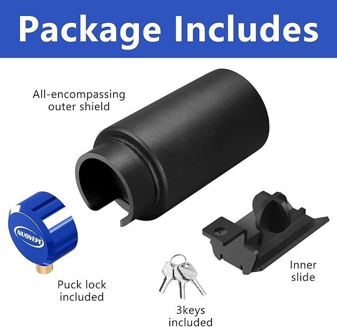 2516-B Heavy Duty Trailer Hitch Lock – Compatible with 2-5/16" Bulldog or Ram Couplers, Anti-Theft Tongue Lock for RV, Boat, Cargo, Utility, and Livestock Trailers (Blue)