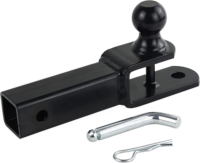 TOPTOW 3 in 1 ATV/UTV Towing Hitch Receiver 64208 Ball Mount Adapter with 1 7/8 inch Ball, Fit for 2 inch Receiver