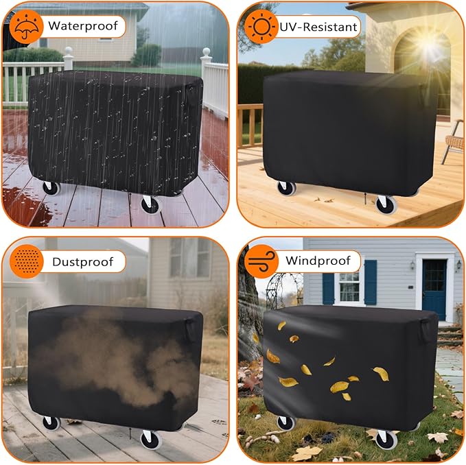 Rolling Tool Cart Cover 36 Inch, Waterproof Utility Cart Cover for 32" x 18" Mobile Multipurpose Utility Cart Service Cart Cover - 36 X 18 X 33 Inch