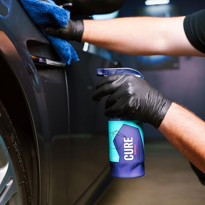 GYEON Cure Redefined Hydrophobic Ceramic Spray Sealant Paint Gloss Protection Maintenance Spray for Car Glass Wheels Trim Shiny Surface Repel Water Enhance Beading Finish