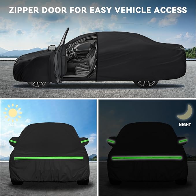 Car Cover for Toyota Corolla 2000-2025,Waterproof Car Cover Custom All Weather Full Exterior Cover Rain Sun Protector with Windproof Straps & Zippered Doors‌