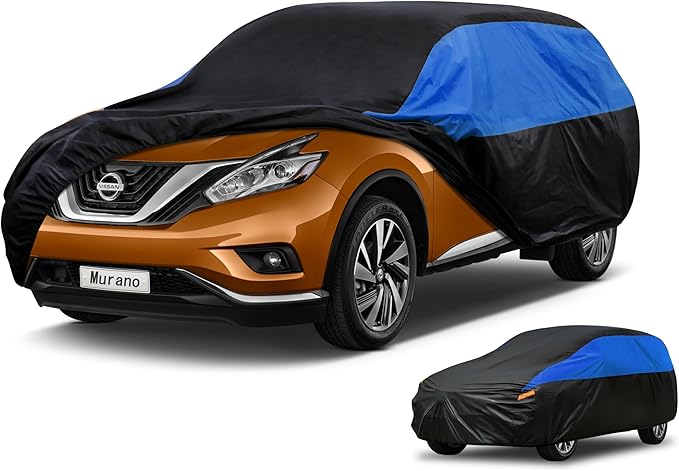 Nissan Car Cover Custom Fit Nissan Murano (2002-2014) Waterproof All Weather, Lightweight Full Exterior Cover for Automobiles Outdoor Sun UV Rain Dust Snow Wind Protection.