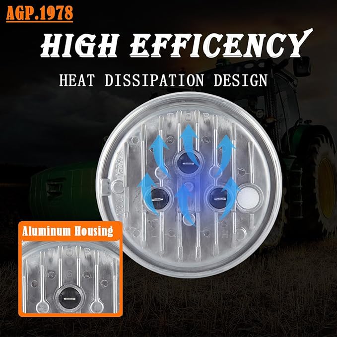 Par36 24W LED Sealed Hi-Lo LED Work Light Tractor Bulb RE25126 Compatible with Tractor John Deere 9200 RE AR48723, AR85263,AR85264,AR93335,RE10962,RE10963,RE19081,RE19082,RE25126
