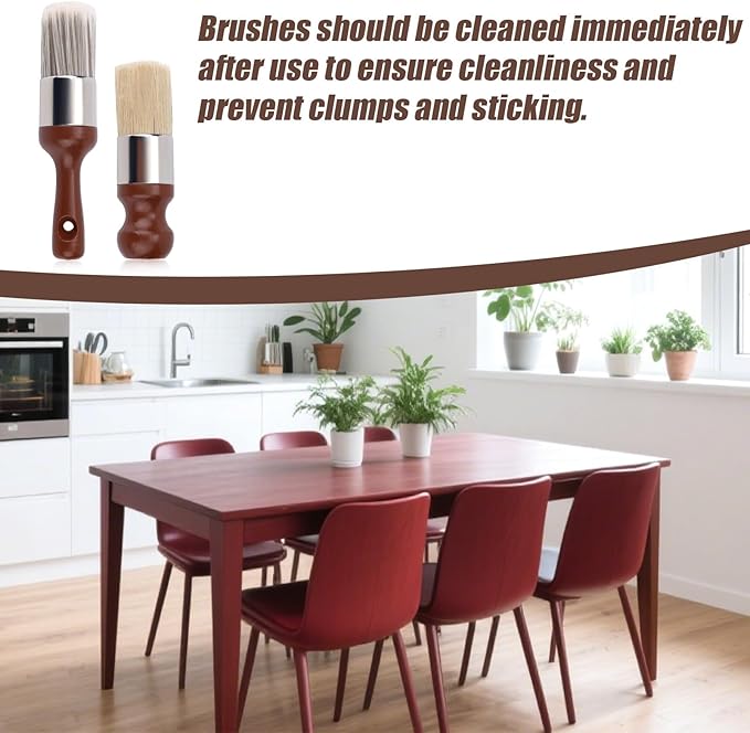 2pcs Salve Brush for Furniture, 2 Style Leather & Wood Care Brush Tool with Soft Bristles Ergonomic Handle Furniture Wax Applicator for Car Interiors & Home Cleaning Maintenance