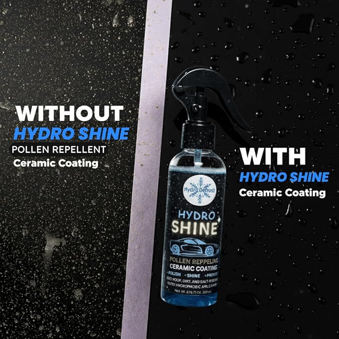 HydroShine EZ Instant Nano-Ceramic Spray Kit (3 Pack) – Rapid 20 Min Application - Streak Free, No Hassle Shine/Protection. Hydrophobic. UV. Pollen. Dirt. Bird Poop. 1 Bottle = 2 Coatings = 2 Months