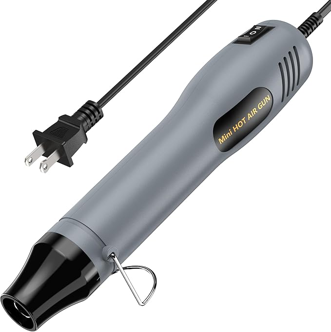 Mini Heat Gun 482℉ & 662℉ 2-Modle Temperature Control, Overload protection Ergonomic Design pistola de calor,Mini heat gun' for crafting，shrink tubing，vinyl wrap，resin