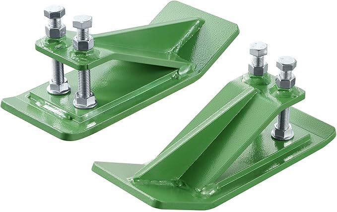 VEVOR Tractor Bucket Protector, 2PCS Heavy Duty Steel Bucket Edge Protectors, Anti-Skid Device with Double Hexagon Lock Nuts and Bolts, for Snow, Leave Removal & Spreading Gravel (Green)