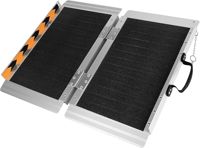2FT Portable Wheelchair Ramp, 600 LBS Capacity Folding Handicap Ramp, Non-Slip Aluminum Portable Ramps, Threshold Ramp for Home Steps, Stairs, Doorways, Home Entry, and Door