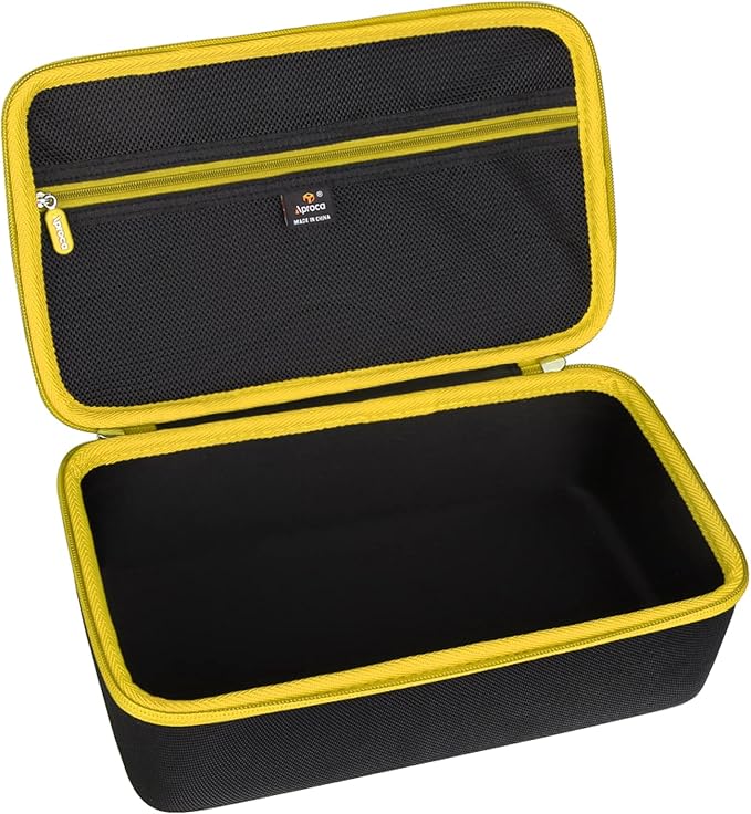 Aproca Case Compatible with AstroAI Tire Inflator Portable Air Compressor Tire Air Pump, Storage Hard Bag for Accessories-Black with Yellow zipper (Case Only)