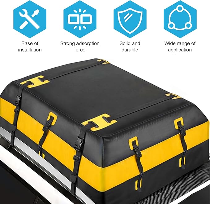 Car Roof Rack Pads, Automotive Cargo Bag Protective Mat, 47" x 39" Cuttable PVC Car Anti-slip Mat, Universal Roof Rack Accessories, for Most Vehicles (Black)