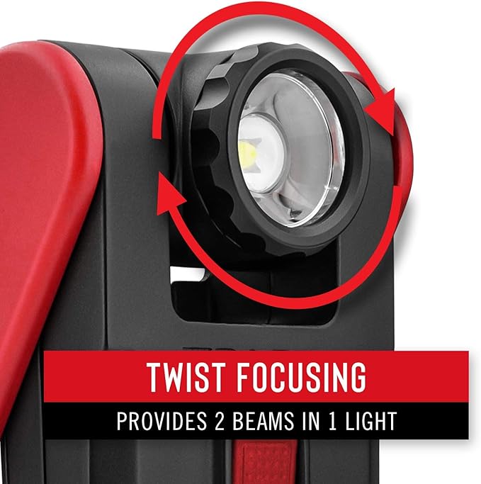 Coast PM200 500 Lumen ALKALINE-DUAL POWER LED Work Light with PURE BEAM TWIST FOCUS and 360-Degree Rotating Magnetic Handle