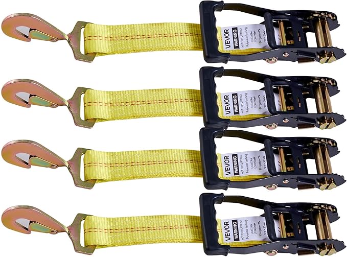 VEVOR Wheel Chock Tie-Down Kit, Axle Type Trailer Tie Down Strap, Car Tie Down Kit with Break Strength 10009 lbs, Working Load 3333 lbs, Trailer Ratchet Strap for ATV, UTV, & Heavy-Duty Pickup Trucks