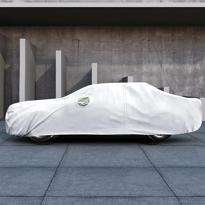 Car Cover Custom Fit for Dodge Challenger 2008-2026, Migaven Waterproof Full Exterior Cover Sun Rain Protection with Door Zipper and Cotton Lining