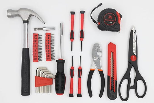 Basic Tool Kit for Home, Small Tool Set of 39, Mini Home Tool Kit with Tool Box, Starter Toolkit for Men Women, House Warming Gifts New Home, Dorm Home Essentials