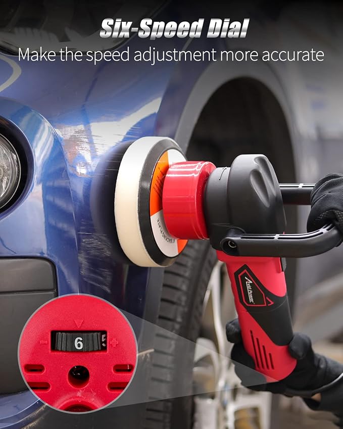 AVID POWER Buffer Polisher, 5-inch/6-inch Dual Action/DA Polisher for Car Detailing, Random Orbital Car Buffer Polisher Waxer Kit with 6 Variable Speed, 4Pcs 5-inch & 6-inch Polishing Pads