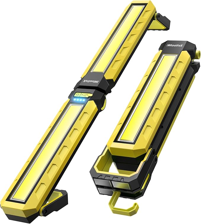 Mechanics Work Light, Under Hood Working Light Bar with Magnetic, 5600AH 3600LM Portable Cordless Work Light for mechanic, Job Site Lighting for Underhood/Mechanic/Car Repairing/Garage -Yellow