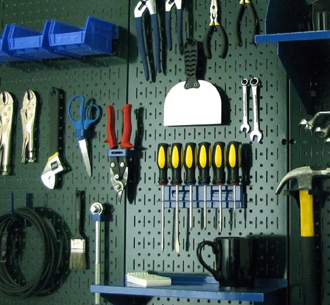 Wall Control Pegboard 32in x 16in Green Metal Pegboard Tool Board Panel