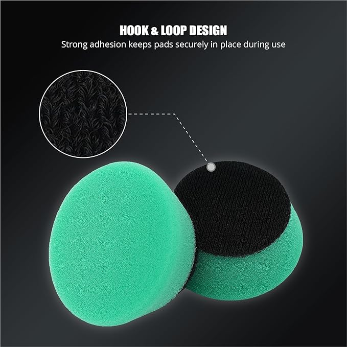 SPTA Green T120 Heavy-Cut Mini Polishing Foam Pad, 5Pcs 2inch/50mm Sponge Polishing Buffing Pads, Car Foam Detail Polishing Pad Kit for Car Detail Polishing, Small Area Polishing -FPTSS2G