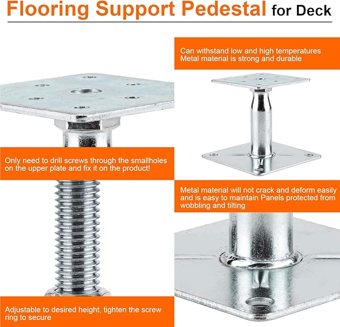 2 Pack Adjustable Support Jack for The Floor,Deck Foundation,Post Floor Joist Jacks,RV Step Stabilizer,Mini Screw Jack- Post 3.5" to 6"