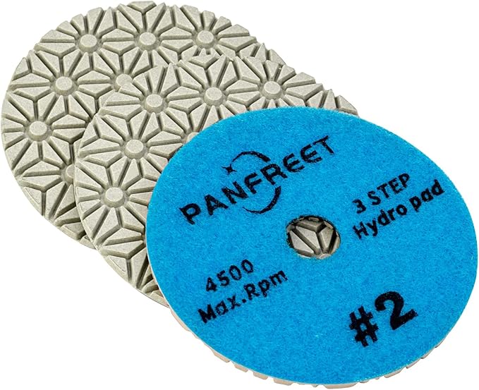 Wet/Dry 3 Step 4 Inch Diamond Polishing Pads,Step 2 Granite Polishing Pads for Granite Quartz Marble Concrete Terrazzo