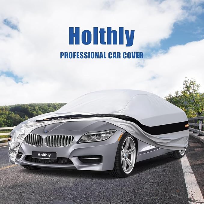 10 Layers Car Cover Custom Fit for BMW Z4 E85, E89, G29 (2009-2025), Waterproof All Weather for Automobiles, Outdoor Full Cover Sun Dust Rain Protection with Cotton. Silver