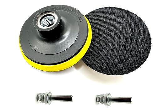 2 Pack 4" Hook and Loop Backing Pads Foam Backer Pad with 5/8”-11 – 4 inch Backup Pads for use with Angle Grinder or Drill Sanding Polishing Discs – Includes 2pcs 0.30” (8mm) Shank Adapters