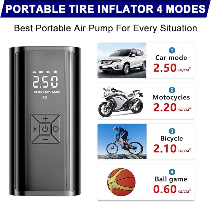 4PCS Lifting Jack Pad for Tesla Model 3/Y/S/X with Tire Repair Kit & Digital Tire Inflator Pump Air Compressor - Rubber Floor Jack Pucks Adapter, Portable Car Tire Repair Tool Kit