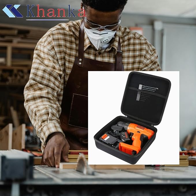 Khanka Hard Storage Case Replacement for BLACK+DECKER LDX120C/LD120VA Cordless Drill/Driver(Only Case）