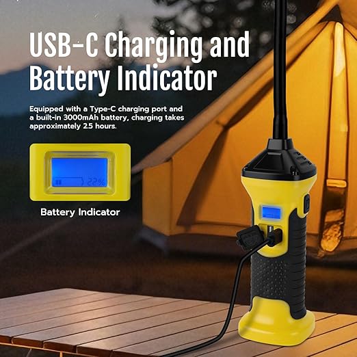 Mcbazel Magnetic Adjustable Work Light - 3000mAh Rechargeable LED Inspection Light with Flexible Gooseneck, Stepless Dimming, and Strong Magnet Base - Mechanics Flashlight for Car Repair & Emergency