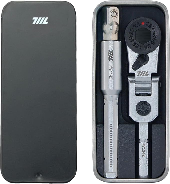711L EDC Ratchet Wrench Flex HEX – 1/4” Mini Ratchet Tool with Socket Extension for Everyday Carry (Hex to socket adapter)