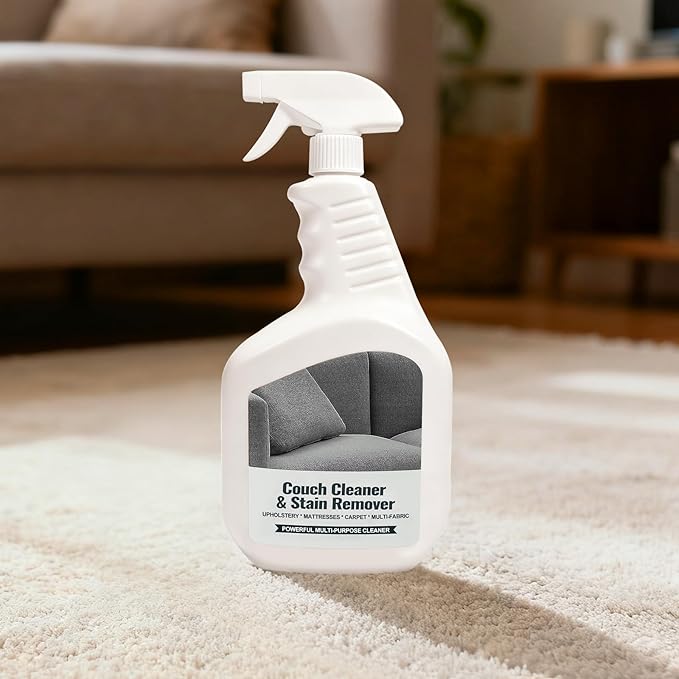 Couch Cleaner & Stain Remover Spray: Strength Multi-Surface Upholstery Cleaner - Pet-Safe Non-Toxic Quick-Drying for Fabric Sofas Carpet Furniture Couches & Car Interiors