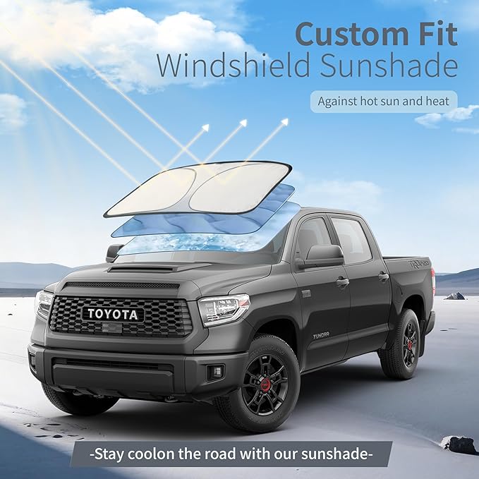 Car Cover Waterproof All-Weather,Heavy-Duty Outdoor Full Exterior Automobiles Snow Cover for Truck 221-228 inch,with Sun Visor,Anti-Scratch Cotton Lining & Zippered,Towel&Storage Bag
