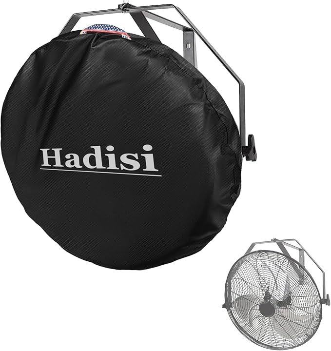 21"-28" Wall Mounted Non-Oscillating Fan Covers,Heavy Duty 600D Waterproof Dustproof Outdoor Fan Cover,for Indoor Outdoor Industrial Fans,Black