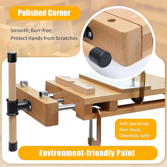Portable Workbench Hard Woodworking Vise for Workbench, Desktop Work Table Work Bench with G-Type Fixing Clips and Limit Blocks, for Home, Woodworking Studios, Fixed for Processing Wood