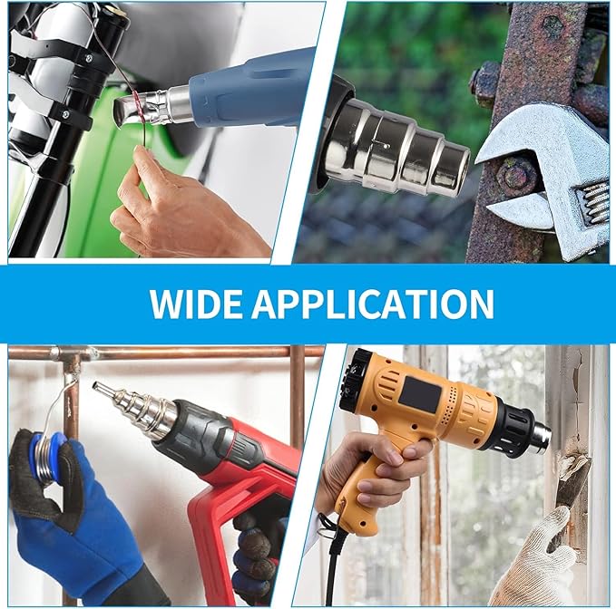 5 Pcs Heat Gun Nozzles Kit, Stainless Steel Reflector Heat Resisting Nozzles Gun Attachments Replacement for Hot Air Gun Soldering Station Nozzle Tool