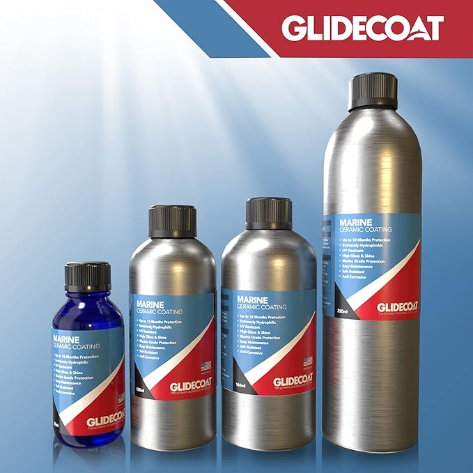 Glidecoat Marine Ceramic Coating 160ml - Marine Grade Ceramic Coating for Boats - Better Than Wax and More Durable - DIY Friendly, UV Protection, Enhance Gloss, Hydrophobic Surface for Easy Cleaning