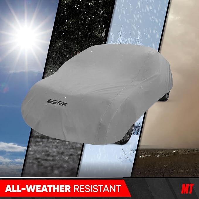 MotorTrend Custom Fit Car Cover for Toyota Prius 2001-2018, All-Weather Protection for Cars Trucks & SUVs, UV Resistant Waterproof Scratch-Resistant, Vehicle Cover for Outdoor & Indoor