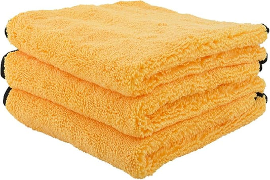 Chemical Guys Professional Grade Premium Microfiber Towels for Cars, Gold, 16" x 16", Ultra-Soft and Scratch-Free Car Detailing Cloths for Trucks, Motorcycles, and More - 3 Pack