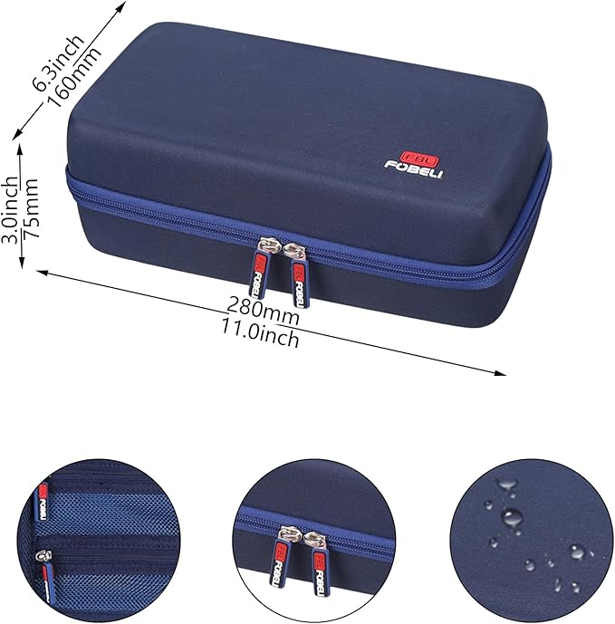 FBLFOBELI Hard Carrying Case for Halo Bolt Ultimate 2.0 & 3.0/for Halo Bolt Air + 55500 1750/for Halo Bolt Air 58830 Portable Vehicle Jump Starter with Air Compressor (Case Only) (Navy)